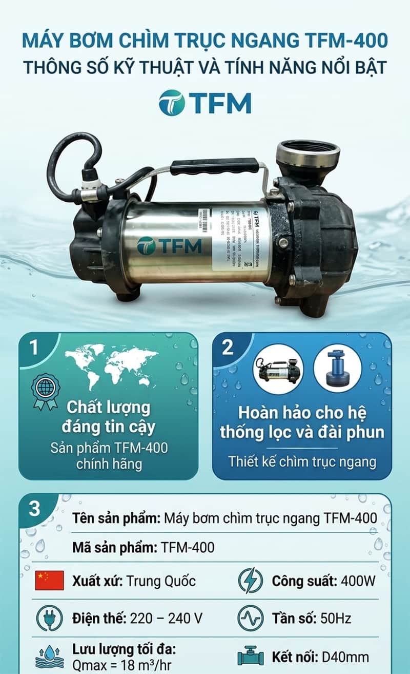 Máy bơm chìm trục ngang TFM-400