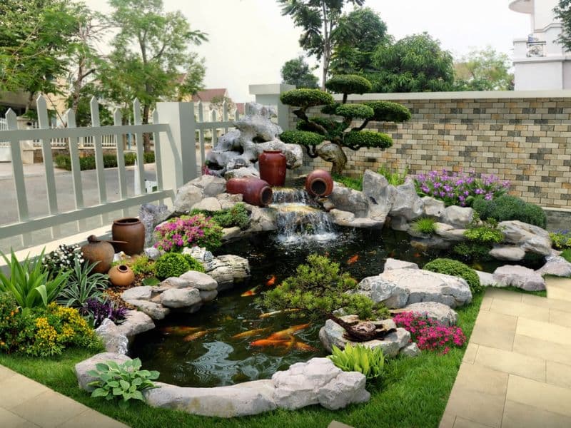 cách làm tiểu cảnh sân vườn mini