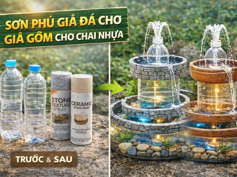 làm đài phun nước bằng chai nhựa