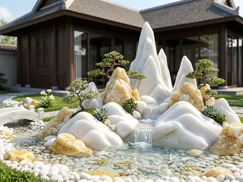 phong thủy hòn non bộ sân vườn