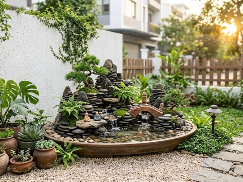 phong thủy hòn non bộ sân vườn