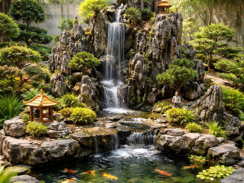 phong thủy hòn non bộ sân vườn