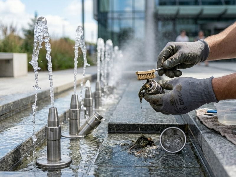 vòi phun nước bị bắn lệch hướng