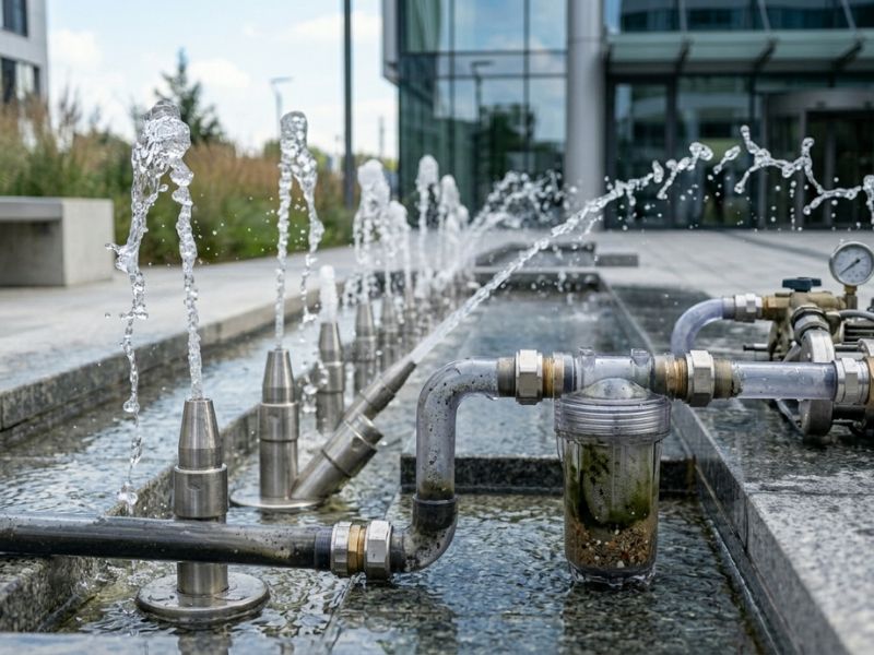 vòi phun nước bị bắn lệch hướng