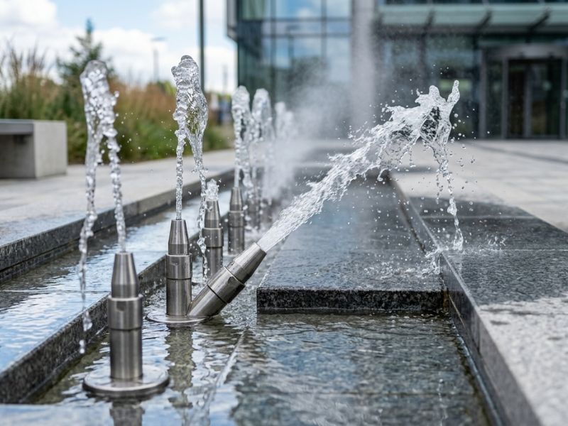 vòi phun nước bị bắn lệch hướng