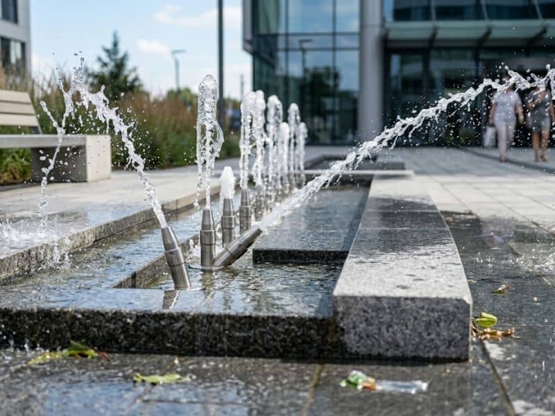 vòi phun nước bị bắn lệch hướng