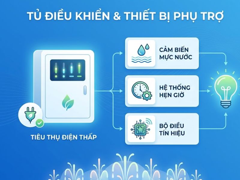 Thiết bị đài phun nước có tốn điện không