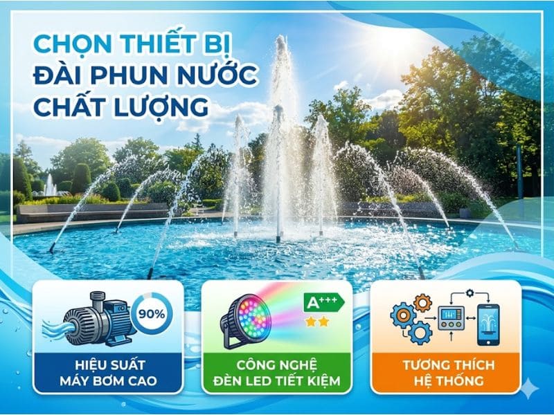 Thiết bị đài phun nước có tốn điện không