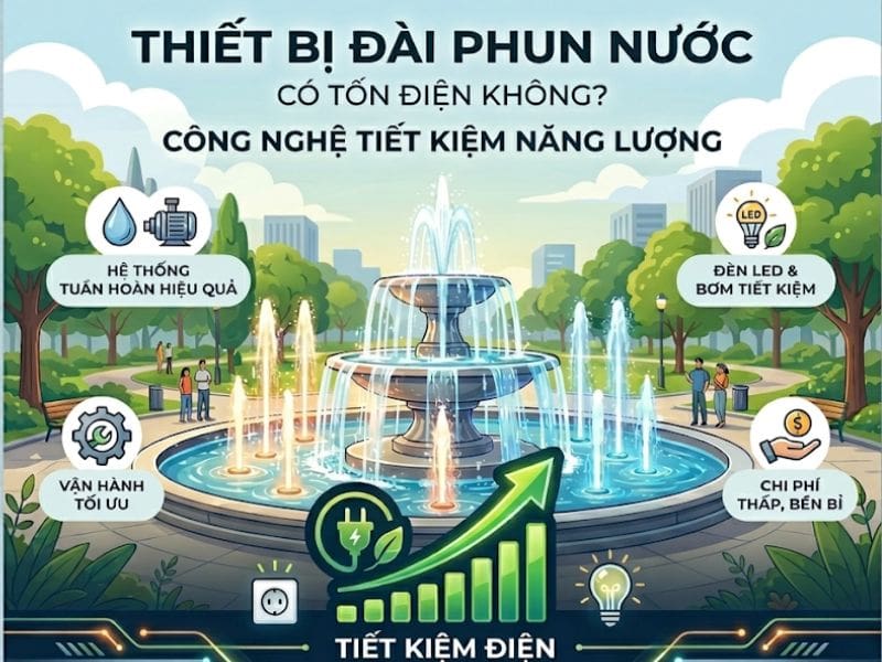 Thiết bị đài phun nước có tốn điện không