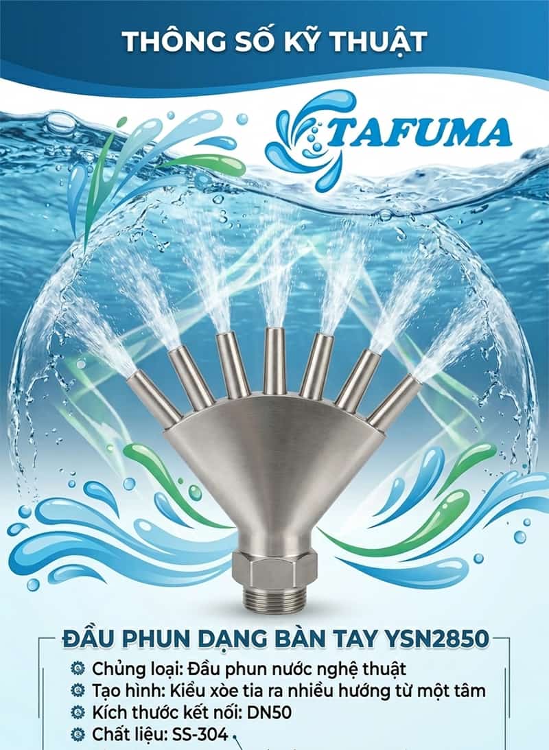 đầu phun dạng bàn tay YSN2850