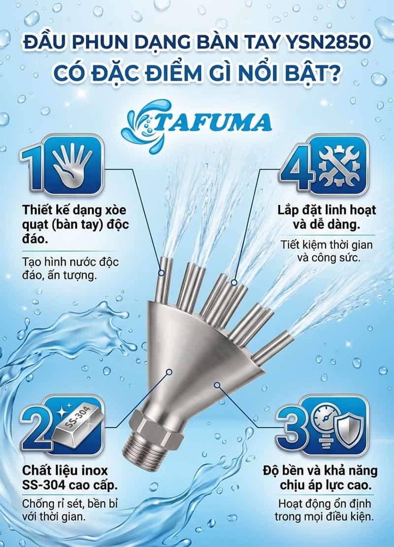 đầu phun dạng bàn tay YSN2850