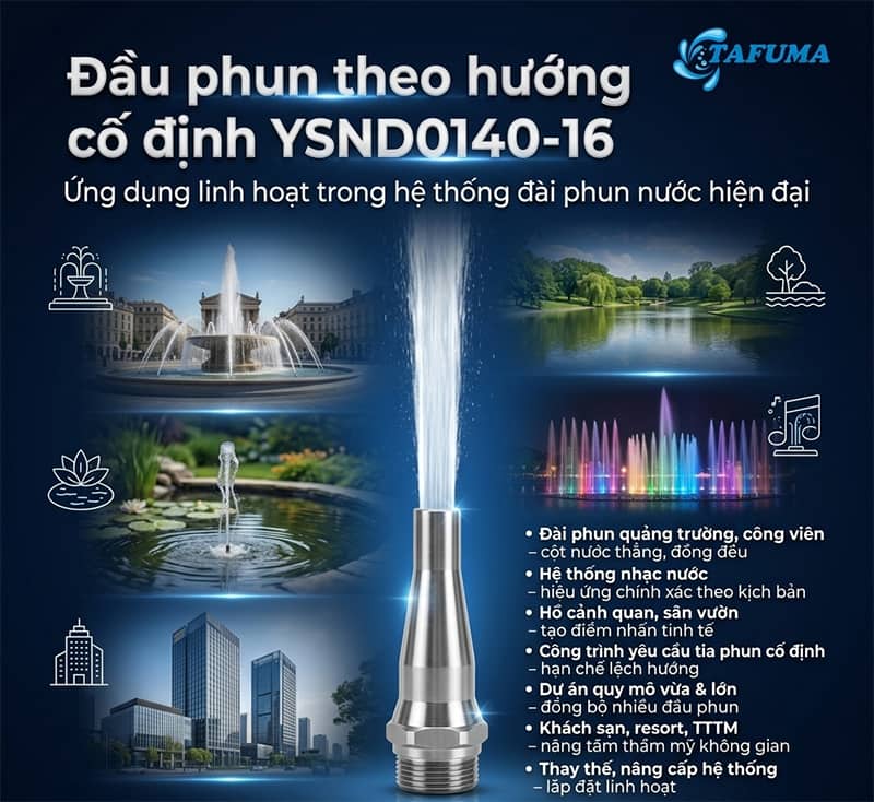 đầu phun theo hướng cố định YSND0140-16