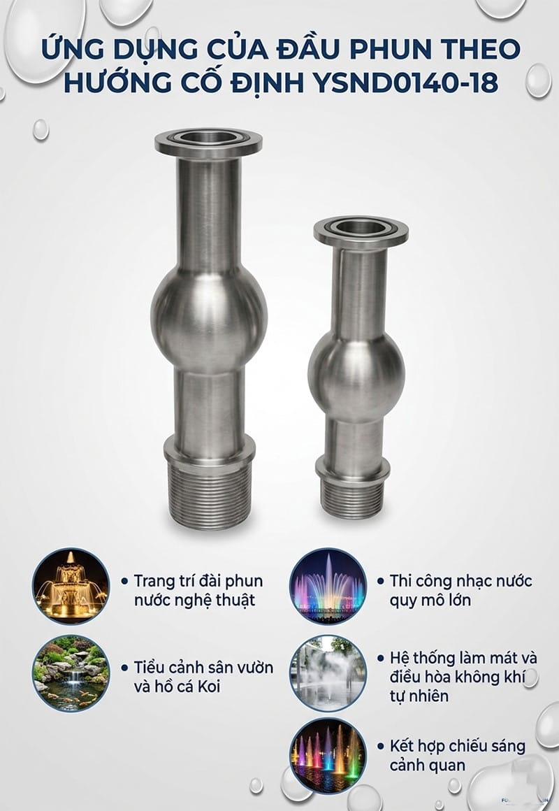 đầu phun theo hướng cố định YSND0140-18