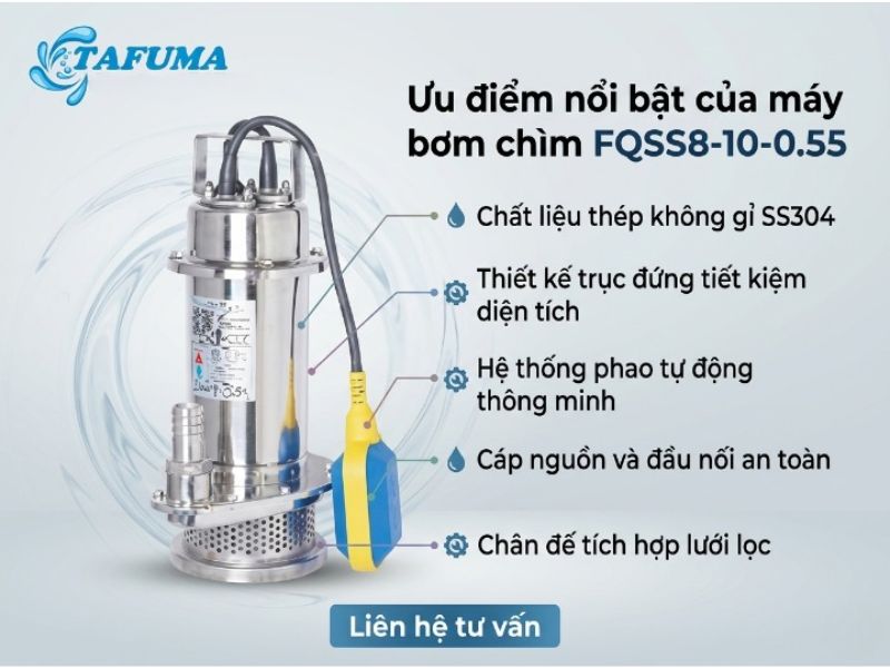 máy bơm chìm FQSS8-10-0.55