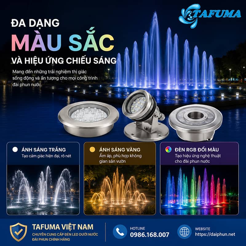 Đèn led dưới nước 9W dùng cho đài phun nước mini có tốt không