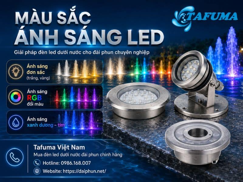 Khoảng cách lắp đèn led dưới nước cho đài phun bao nhiêu là hợp lý?