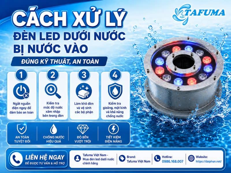 Cách xử lý đèn LED dưới nước bị nước vào