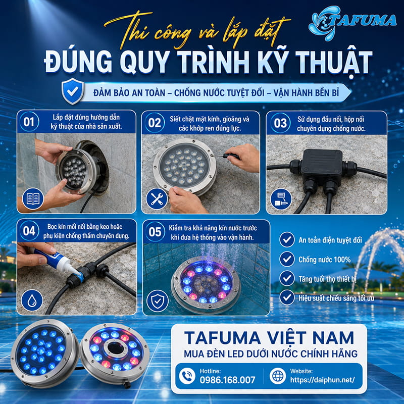 Cách xử lý đèn LED dưới nước bị nước vào