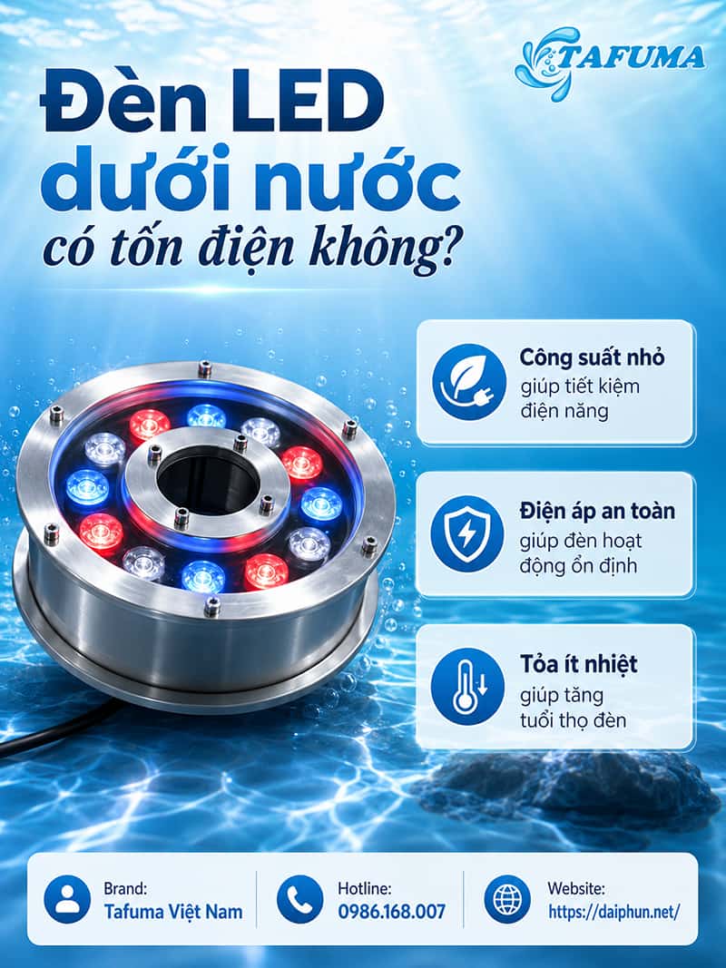 Đèn LED dưới nước có tốn điện không?