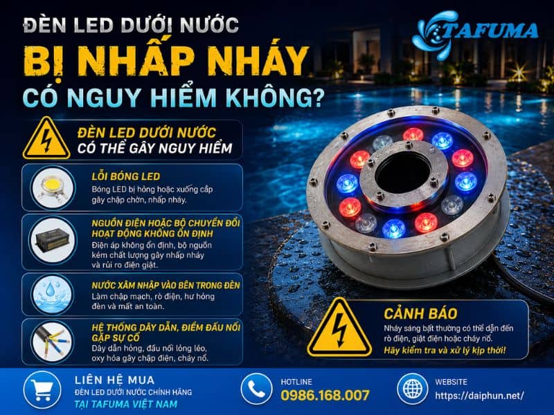 Đèn led dưới nước bị nhấp nháy có nguy hiểm không?