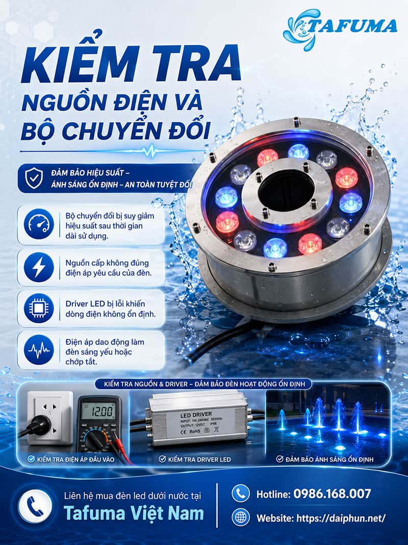 Đèn led dưới nước bị nhấp nháy có nguy hiểm không